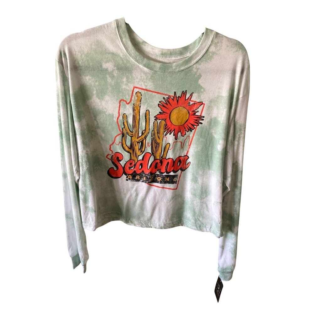 NWT Love Tribe Sedona Arizona Tie Dye Cactus Long Sleeve Juniors Size XLarge - Picture 2 of 5